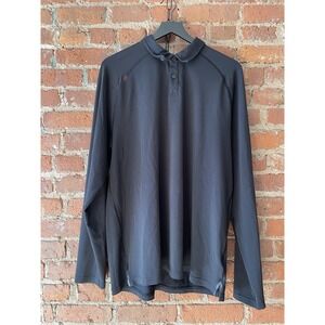 Rhone Men's Delta Pique Performance Polo Shirt XL Black Long Sleeve Golf Stretch